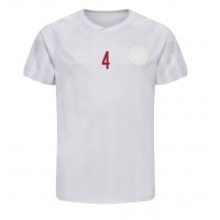 Denmark Simon Kjaer #4 Replica Away Shirt World Cup 2022 Short Sleeve